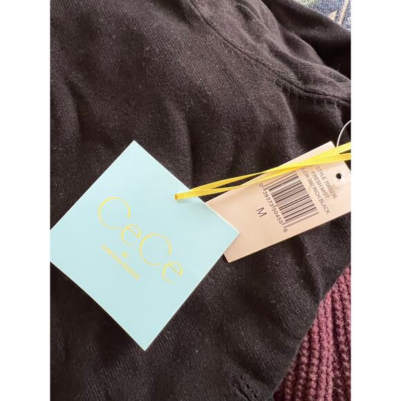 CeCe Cynthia Steffe Feminine Ruffle Sweater Black M - Picture 5 of 6